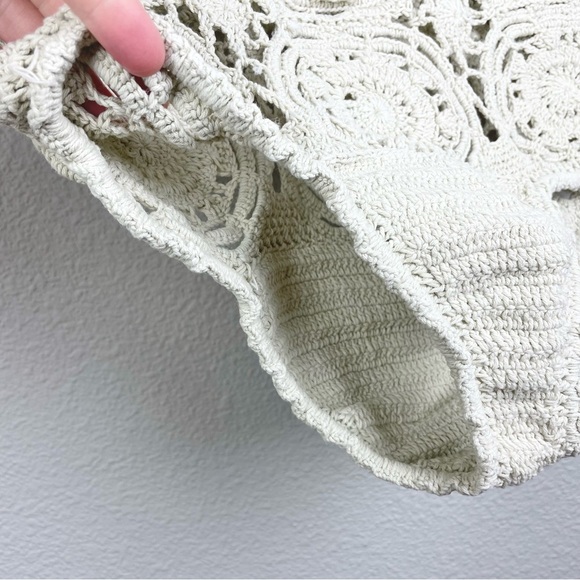 Andi Bagus Women's M/L Lotus Hi Pant Cream High-Waister Crochet Bikini Bottom - Picture 6 of 16